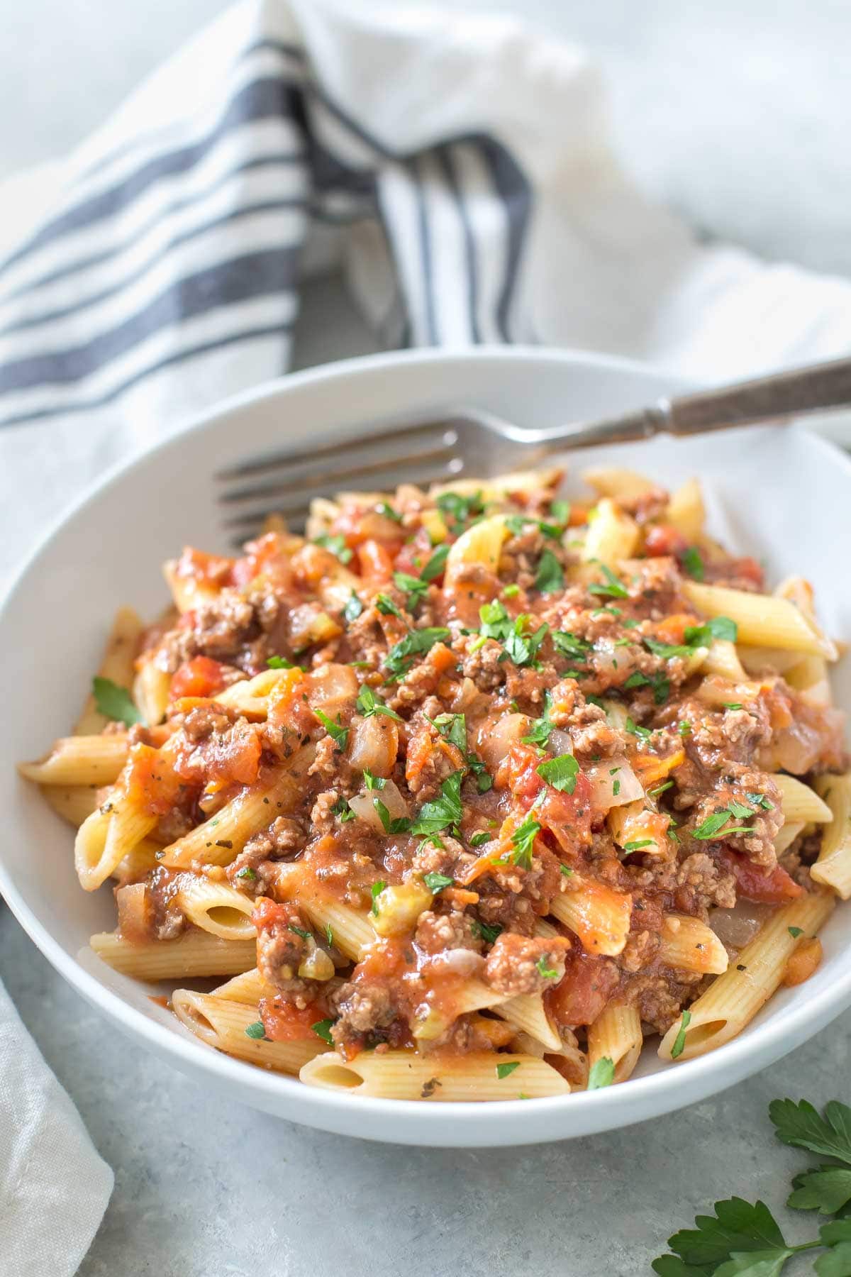 Quick and Easy Penne Bolognese - Simply Whisked