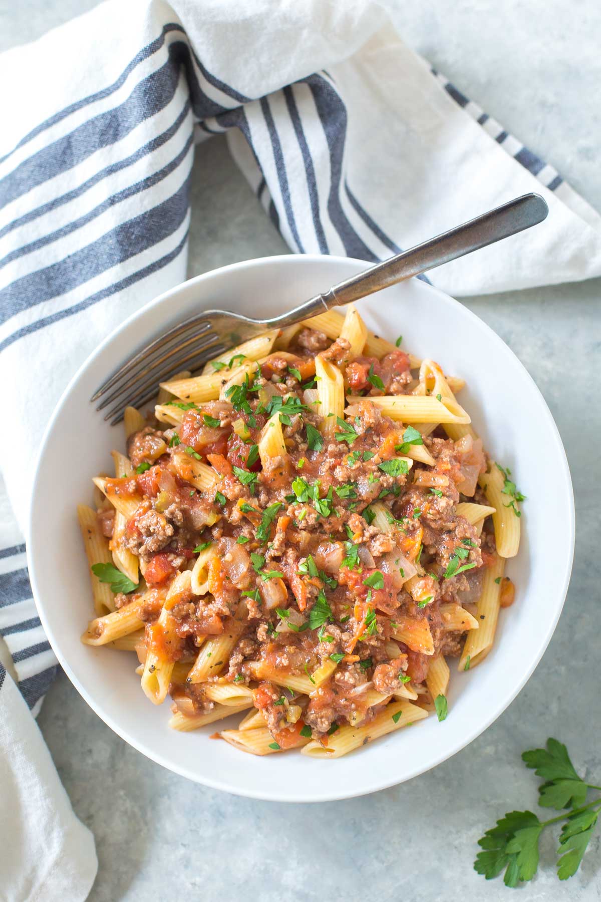 Quick and Easy Penne Bolognese - Simply Whisked
