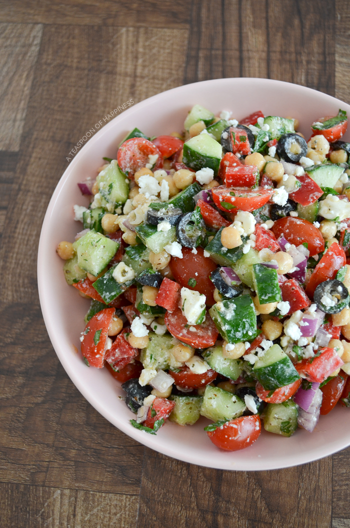 Mediterranean Chickpea Salad - A Teaspoon of Happiness | A Teaspoon of Happiness