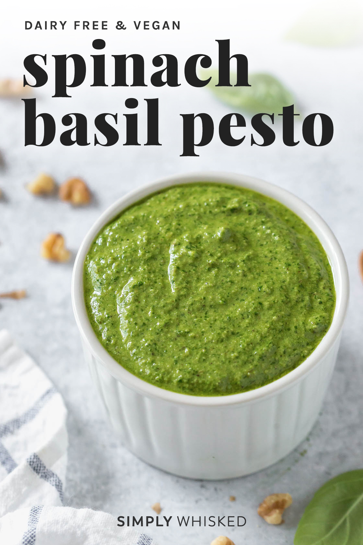 spinach basil pesto (dairy free recipe)
