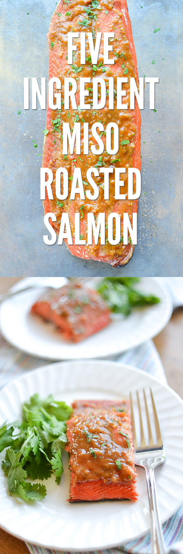 5 Ingredient Miso Roasted Salmon | simplywhisked.com