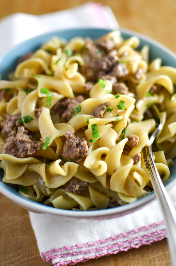 Easy (Dairy Free) Ground Beef Stroganoff simplywhisked