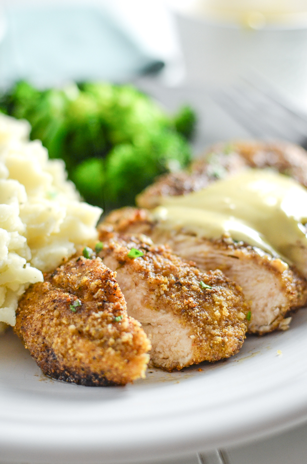 Pecan Crusted Chicken with Honey Mustard Aioli | simplywhisked.com