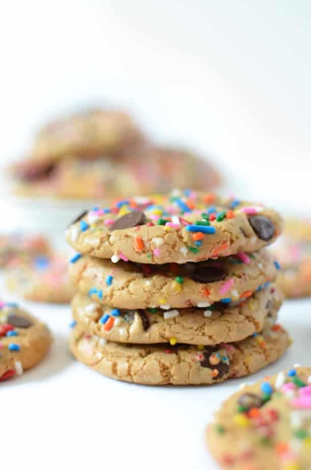 Dairy Free Chocolate Chip Sprinkles Cookies | @simplywhisked