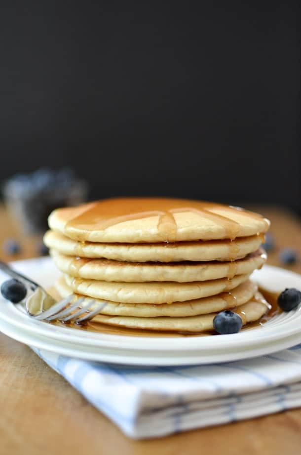 Extra Fluffy Dairy Free Pancakes | @simplywhisked