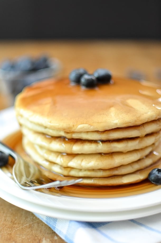Extra Fluffy Dairy Free Pancakes | @simplywhisked