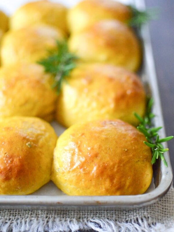 Rosemary Pumpkin Dinner Rolls | @simplywhisked