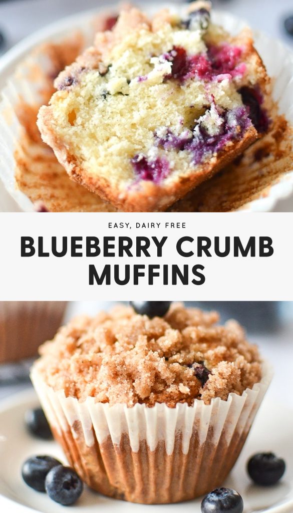 Easy dairy free blueberry crumb muffins