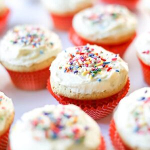 Dairy Free Vanilla Cupcakes | Dairy Free Desserts, Classic Vanilla Cupcakes, Dairy Free Birthday, Birthday Cupcakes, Yellow Cupcakes, Dairy Free Cupcakes | @simplywhisked