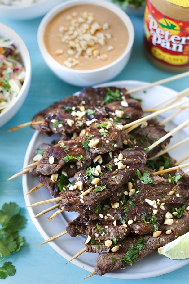 Grilled Beef Satay with Peanut Sauce