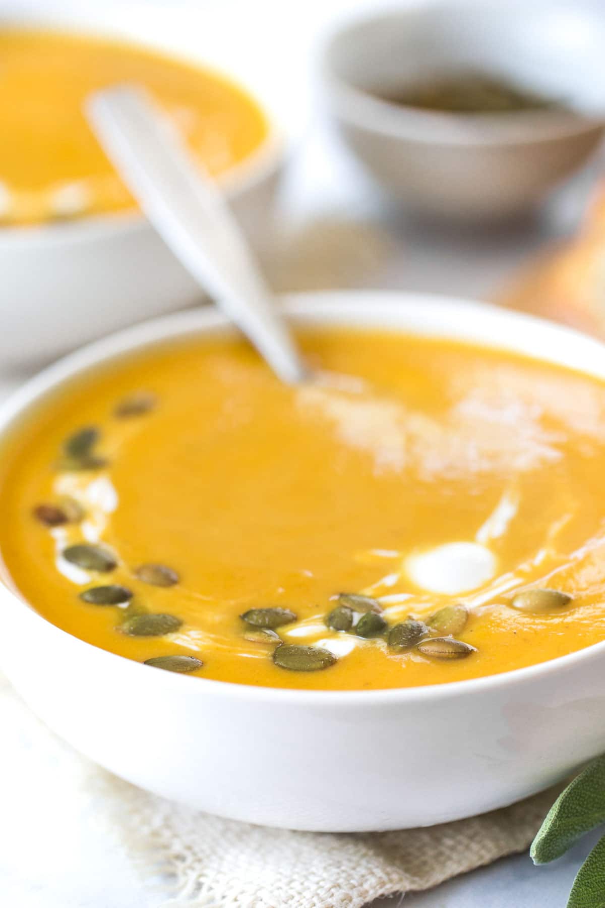 Autumn Sqaush Soup | Dairy free squash soup, Panera copycat soup, fall soup recipes, creamy soup recipe, squash soup recipe | @simplywhisked