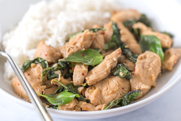 Easy Thai Basil Chicken Recipe - Simply Whisked