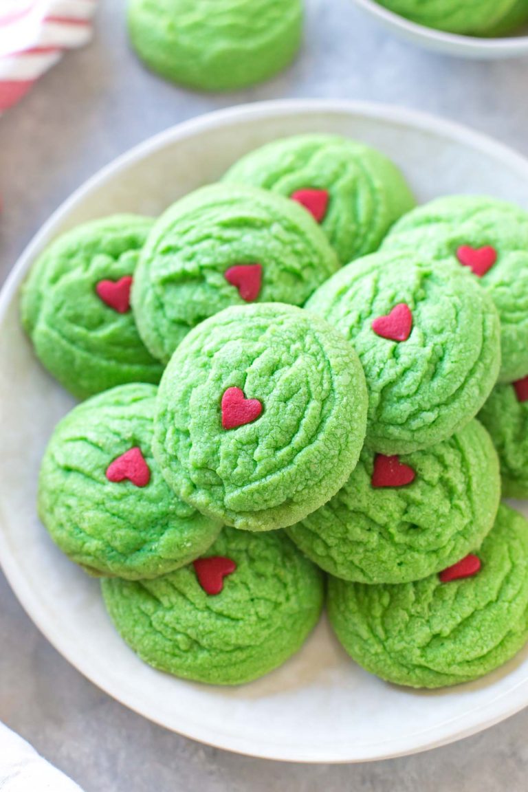 Dairy Free Grinch Cookies | dairy free Christmas cookies, Grinch cookies from scratch #dairyfree #christmascookies #cookies #Christmas #simplywhisked | @simplywhisked