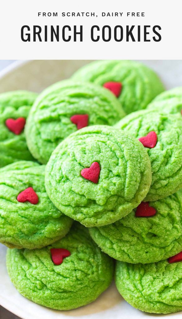 Dairy Free Grinch Cookies | dairy free Christmas cookies, Grinch cookies from scratch #dairyfree #christmascookies #cookies #Christmas #simplywhisked | @simplywhisked