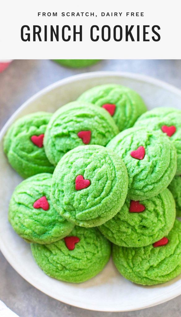 Dairy Free Grinch Cookies | dairy free Christmas cookies, Grinch cookies from scratch #dairyfree #christmascookies #cookies #Christmas #simplywhisked | @simplywhisked