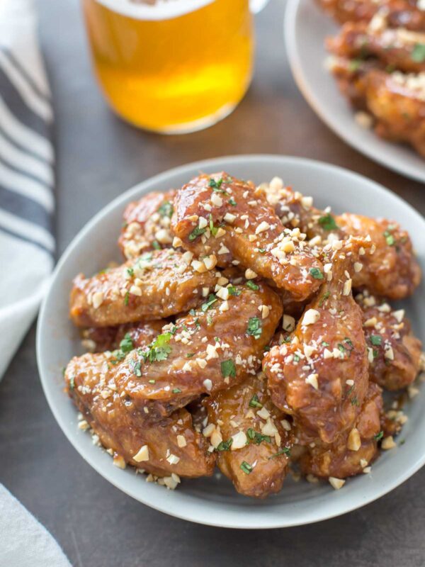 Peanut Butter and Jelly Wings | dairy free chicken wings, wings recipe, dairy free appetizer, football food, superbowl food #chickenwings #appetizer #peanutbutterandjelly @simplywhisked