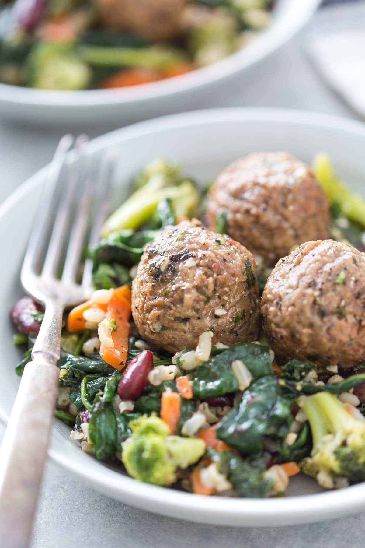 Meatless Meatball and Vegetable Skillet