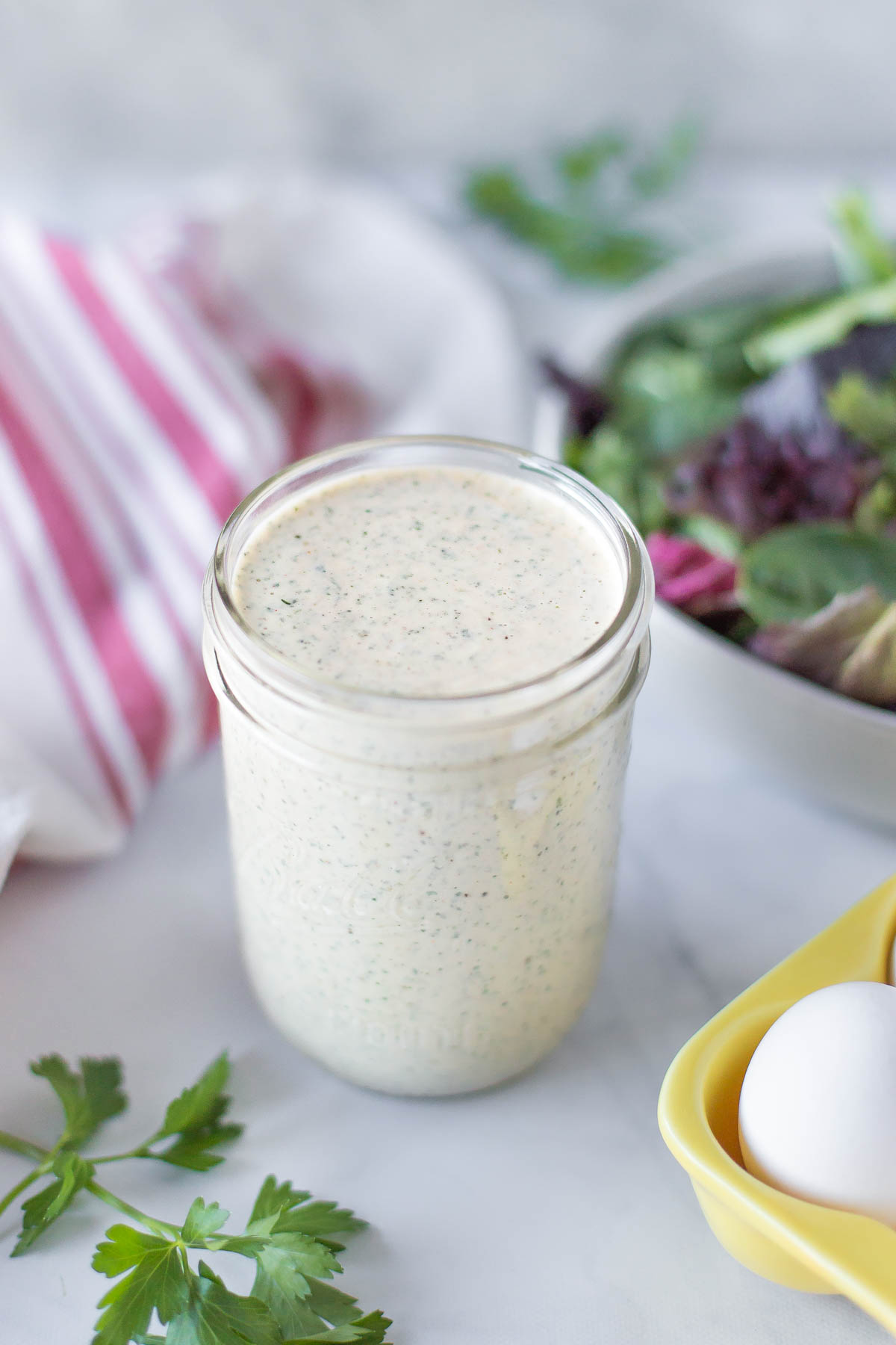 A jar of The BEST Dairy Free Ranch Dressing