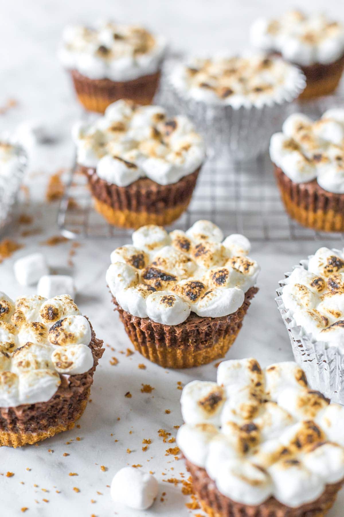 S'mores Brownie Cupcakes