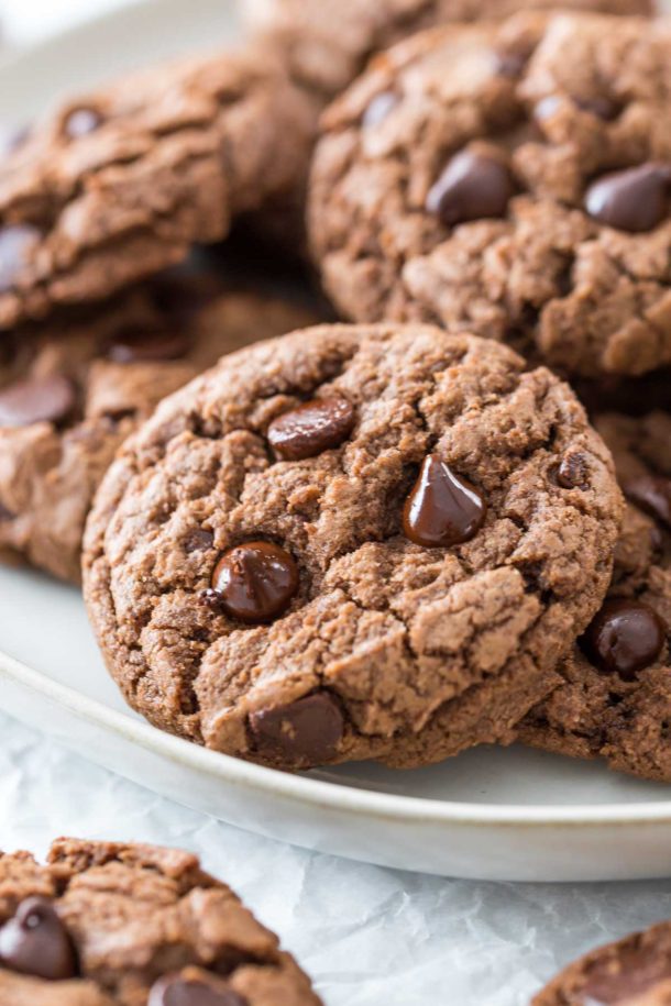 Chocolate Chocolate Chip Cookies (Dairy Free) - Simply Whisked