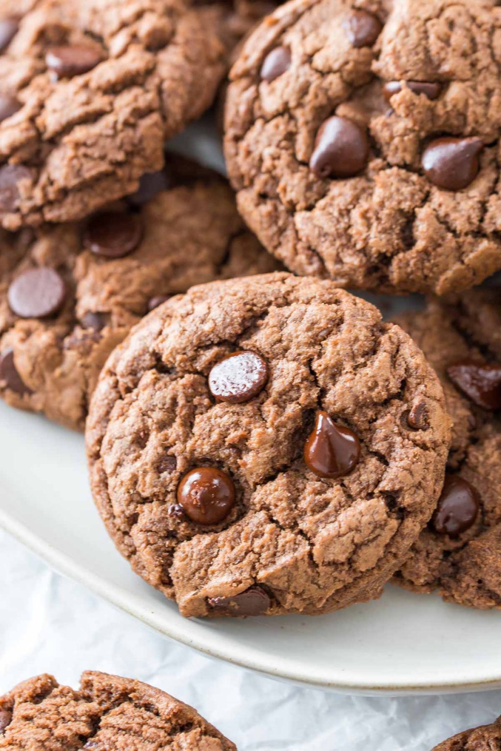 Chocolate Chocolate Chip Cookies (Dairy Free) - Simply Whisked