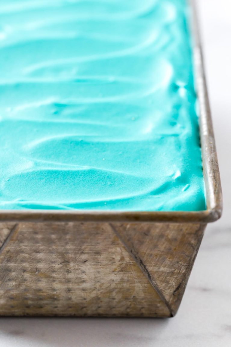 vegan blue moon ice cream in a vintage loaf pan