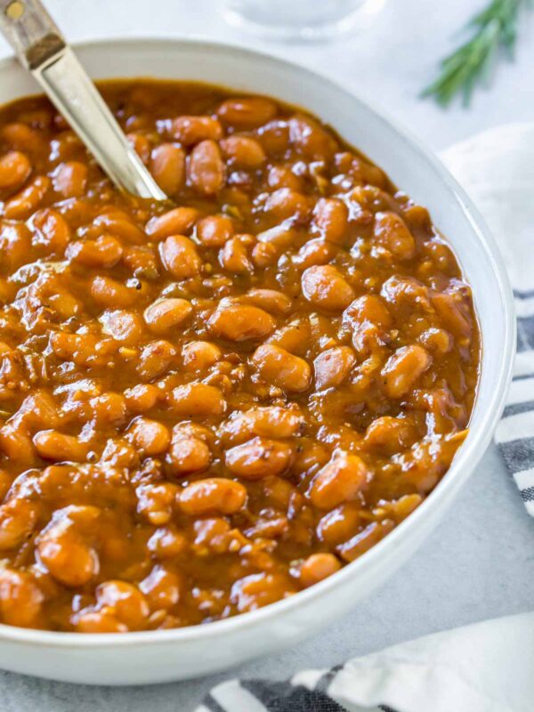 Instant Pot Baked Beans with bacon and brown sugar