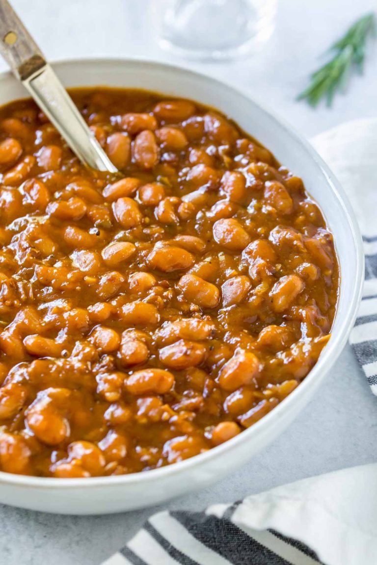Instant Pot Baked Beans with bacon and brown sugar