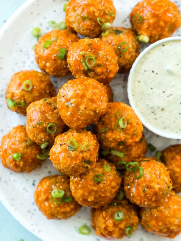 buffalo chicken meatballs with dairy free ranch