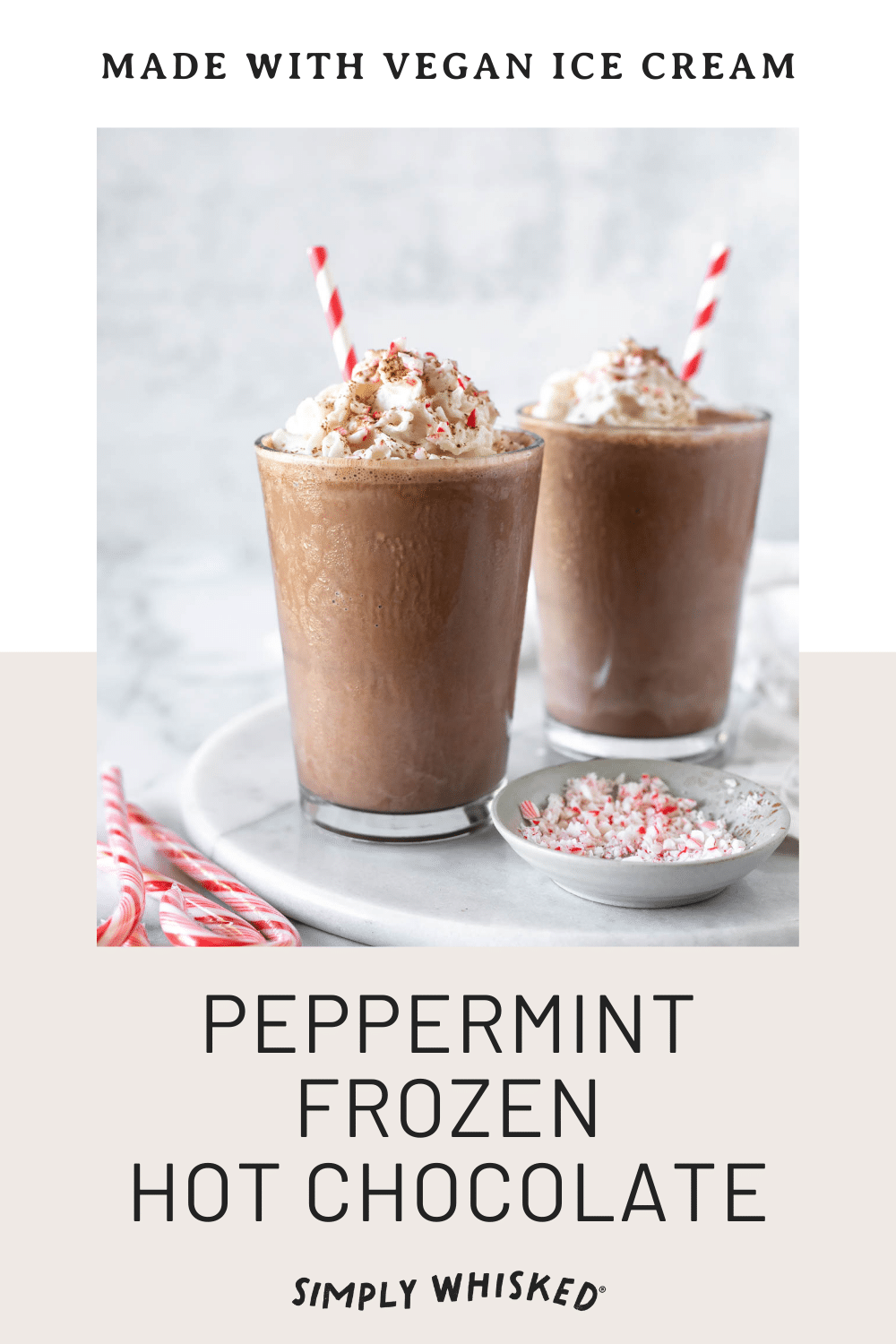 Peppermint Frozen Hot Chocolate (Dairy Free) - Simply Whisked