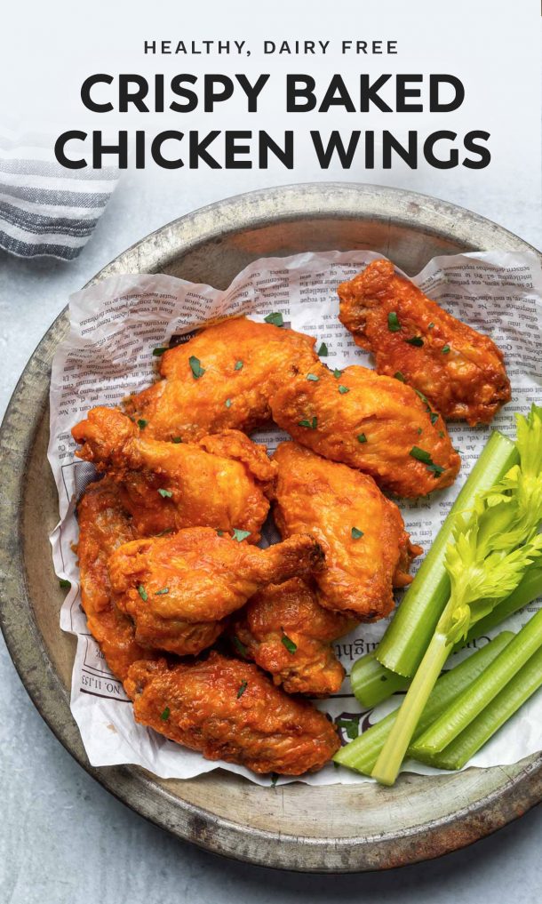 healthy dairy free crispy baked chicken wings