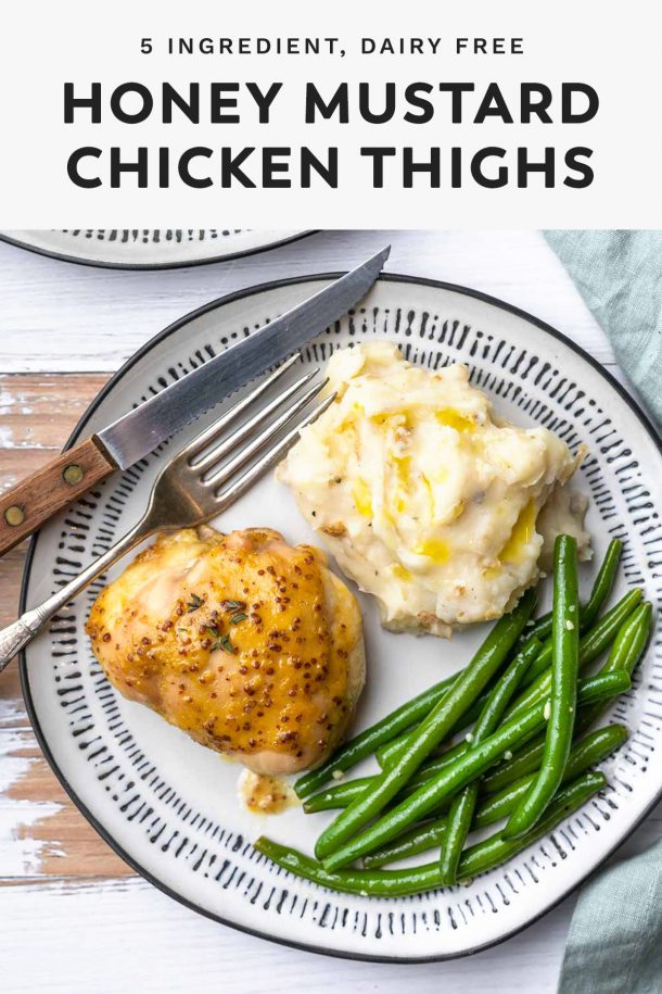 5 ingredient dairy free honey mustard chicken thighs
