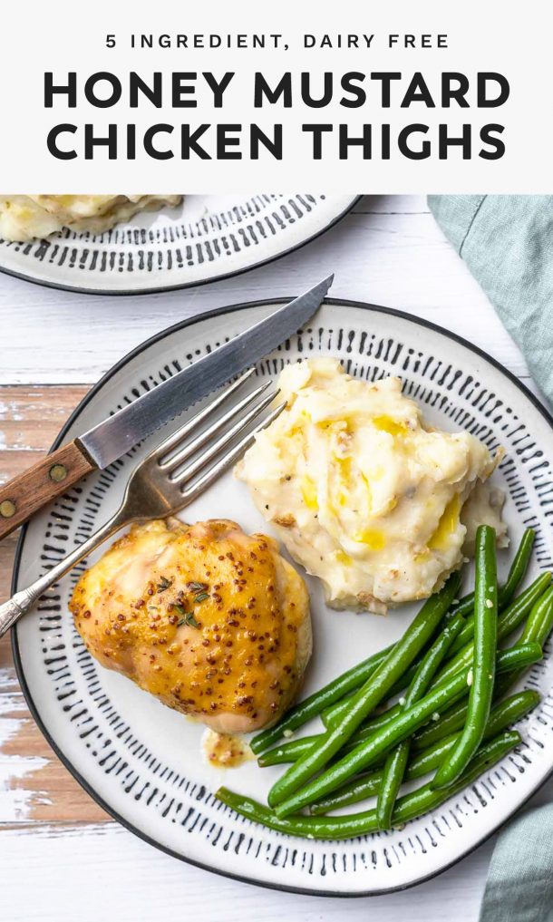 5 ingredient dairy free honey mustard chicken thighs