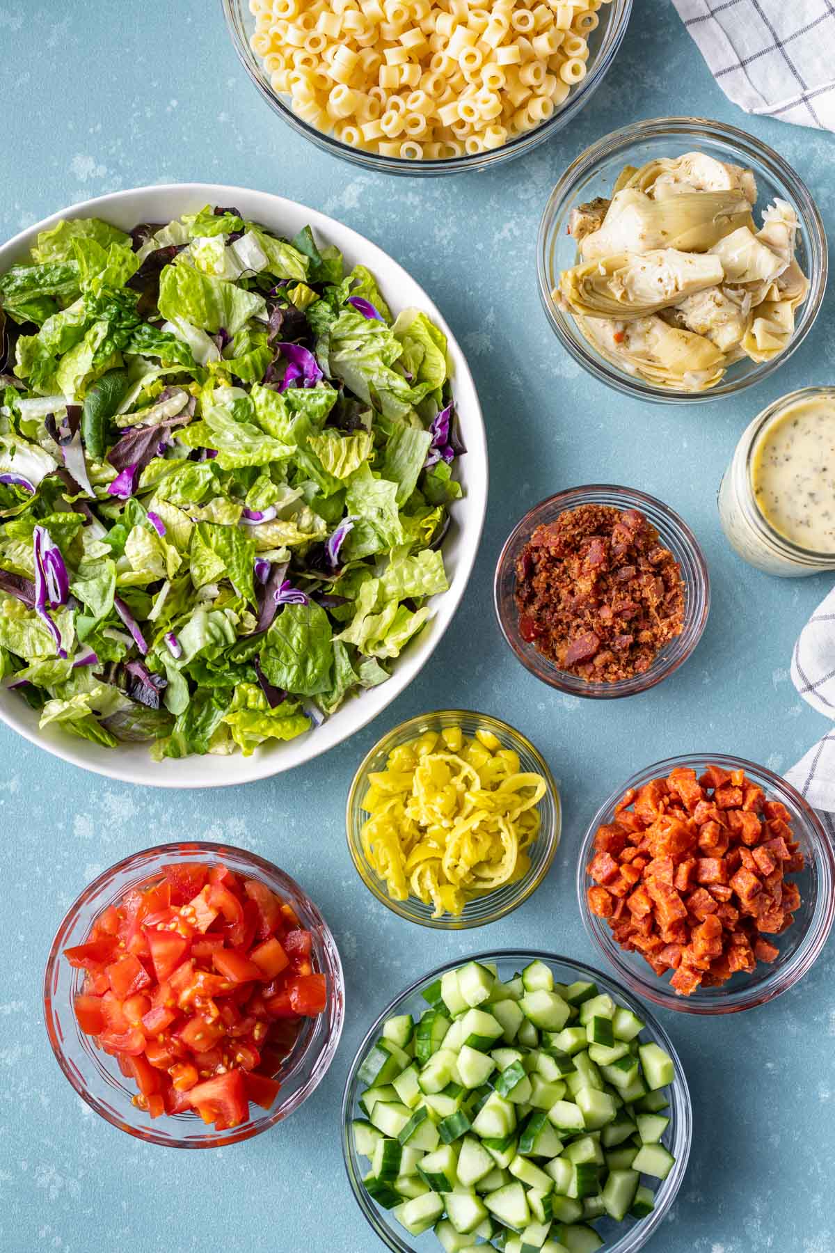 ingredients for an Italian chopped salad recipe