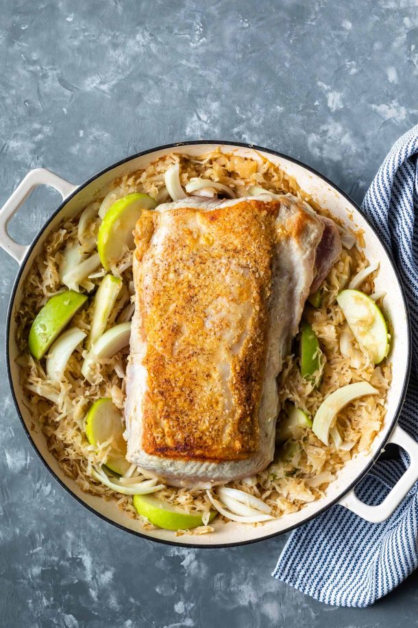 Cooked pork and sauerkraut