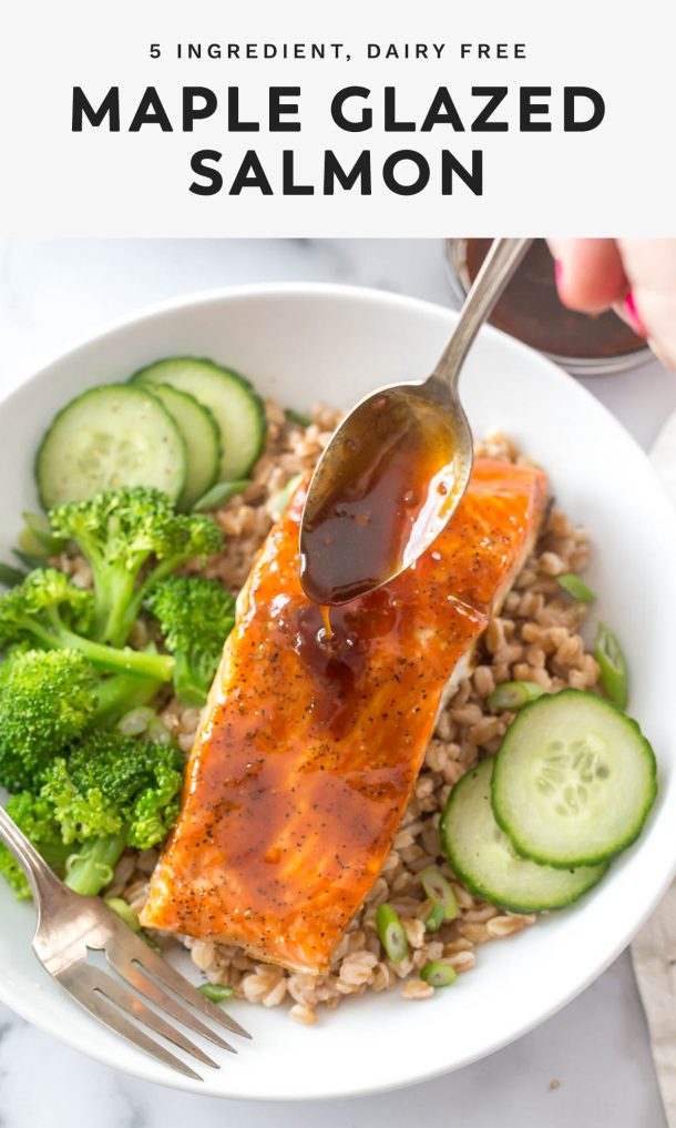 5 ingredient dairy free maple glazed salmon