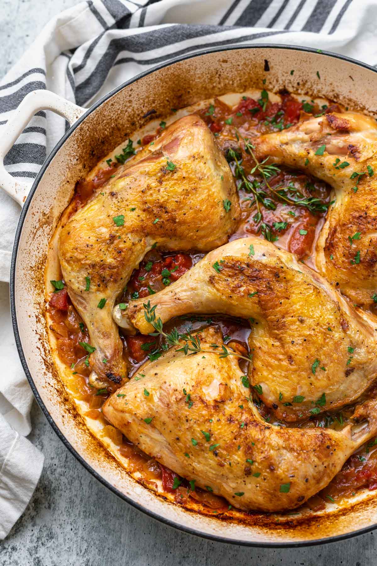 Spanish chicken in a large skillet