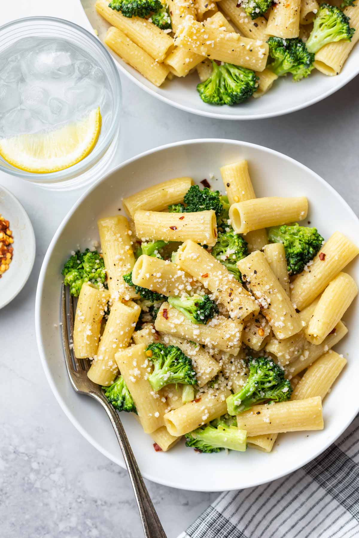 A few simple ingredients turn this easy pasta with broccoli recipe into dairy free weeknight perfection, and it can be ready in under 20 minutes! Make it vegan with a one simple swap.
