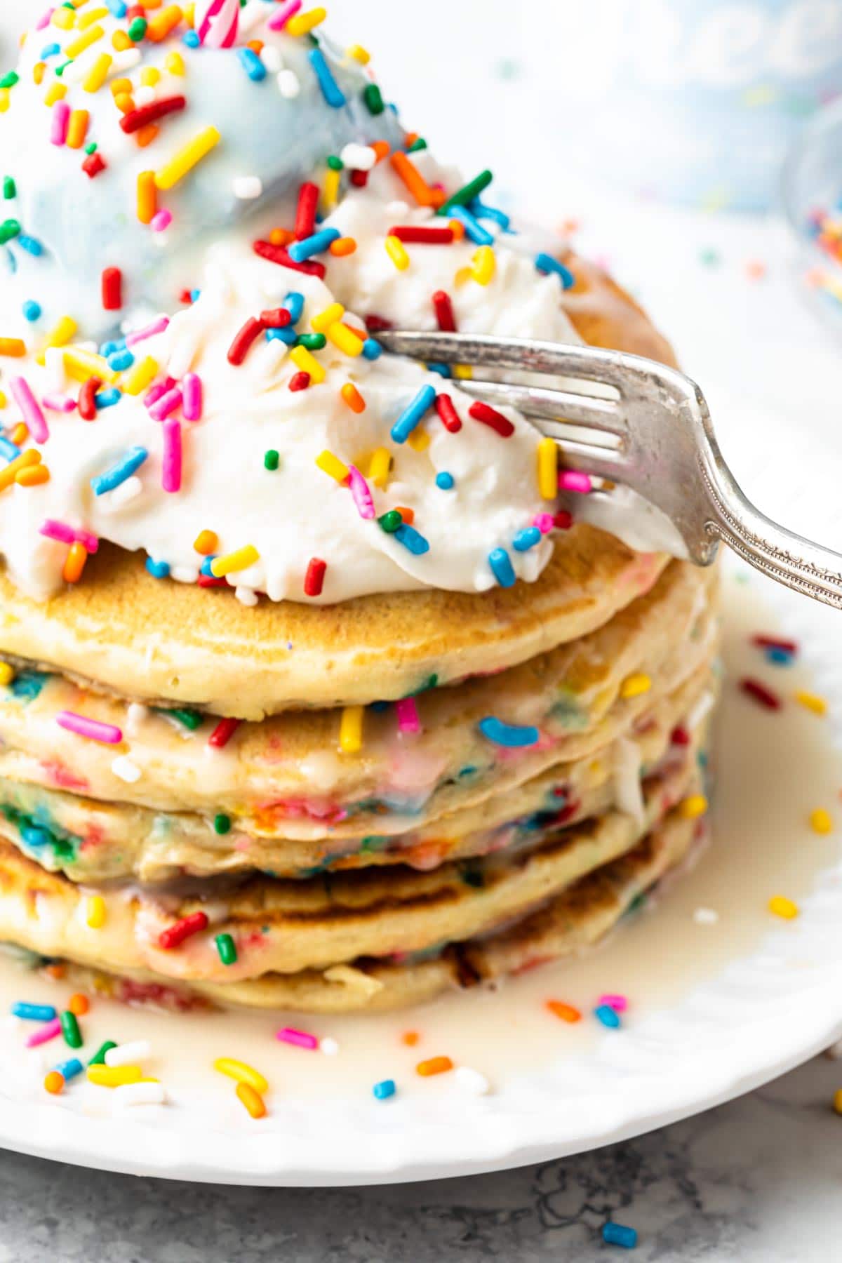 Birthday Cake Pancakes - Simply Whisked